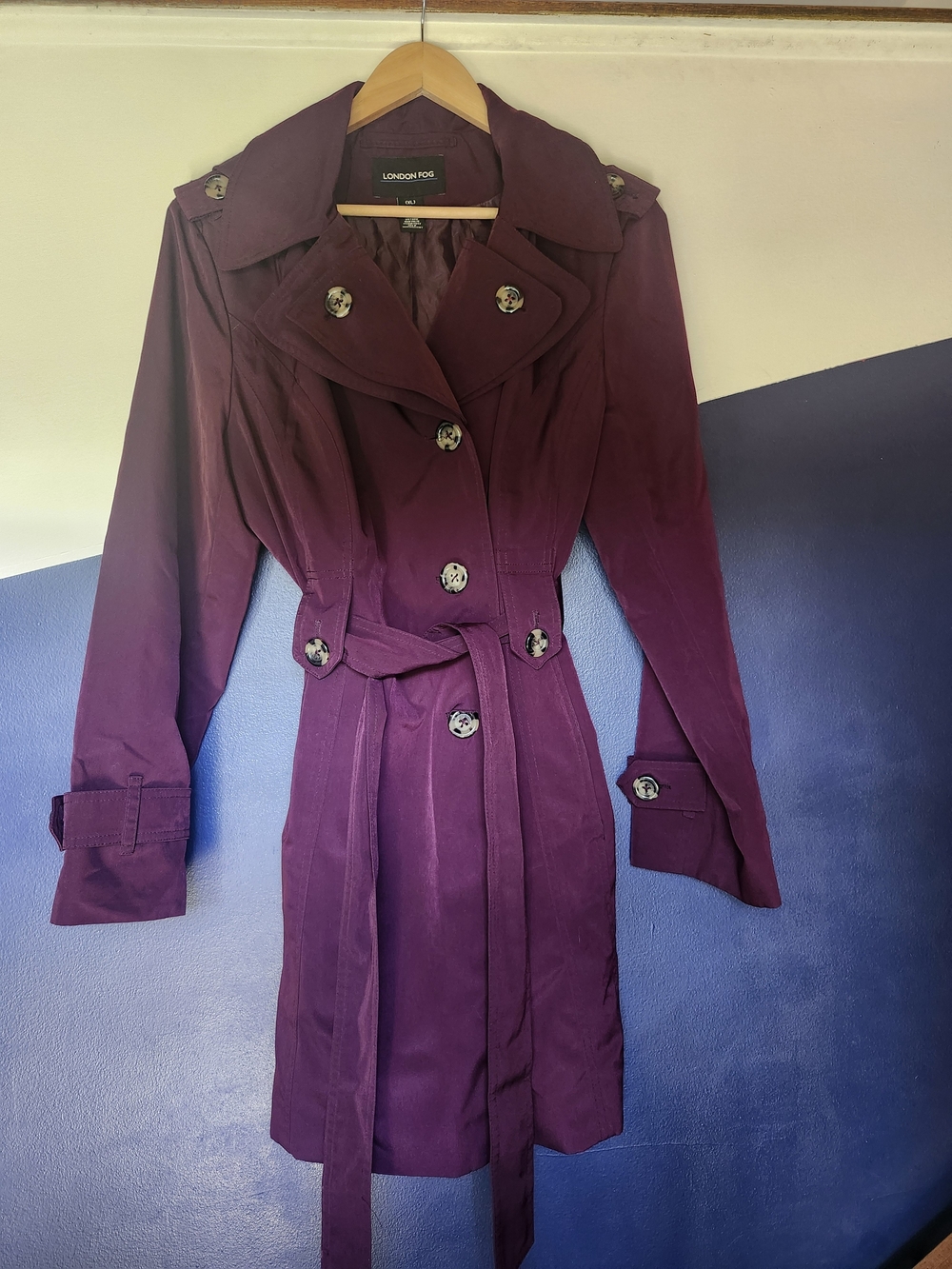 London Fog Trench Coat . Size XL In Plum